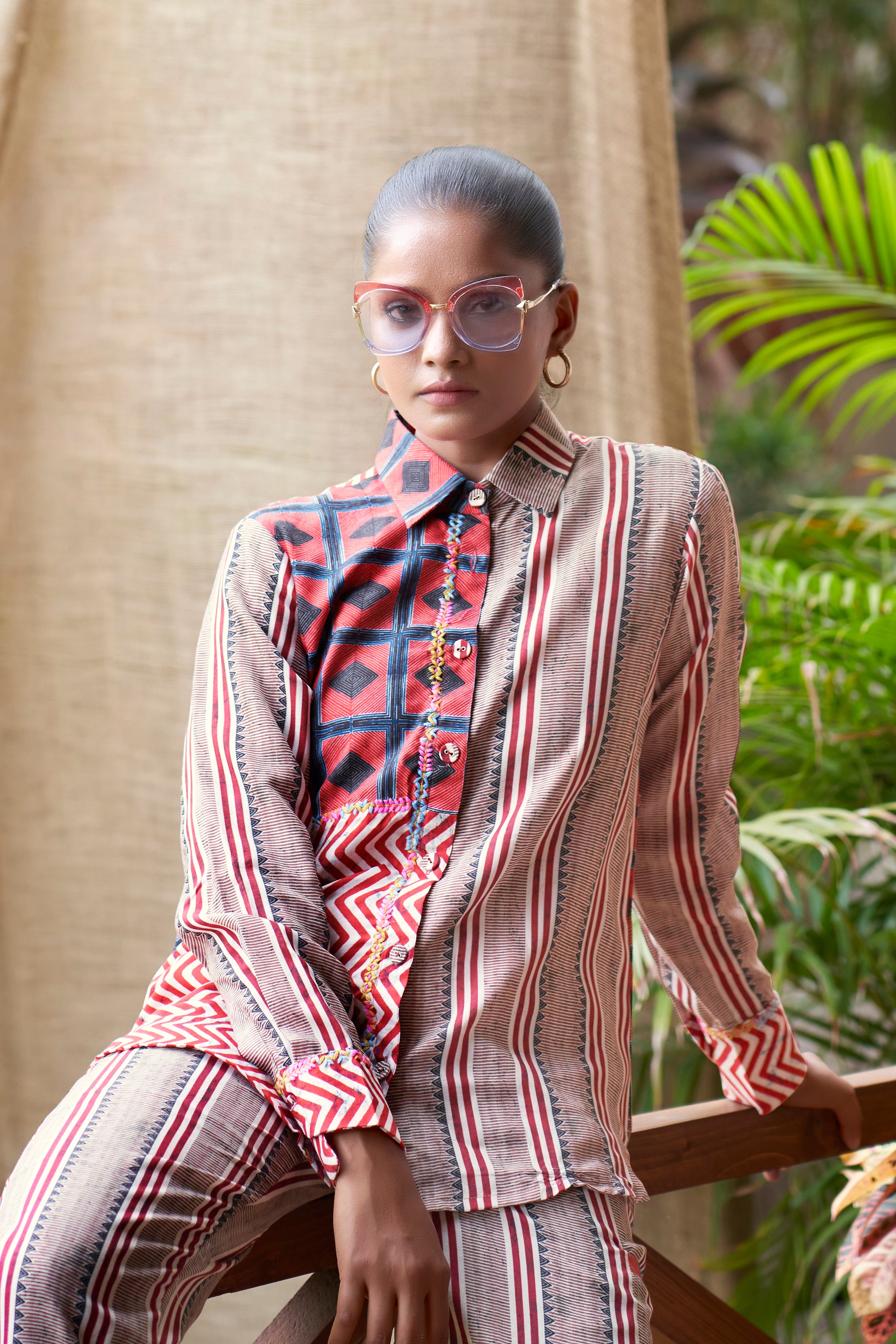 Red printed co-ord set