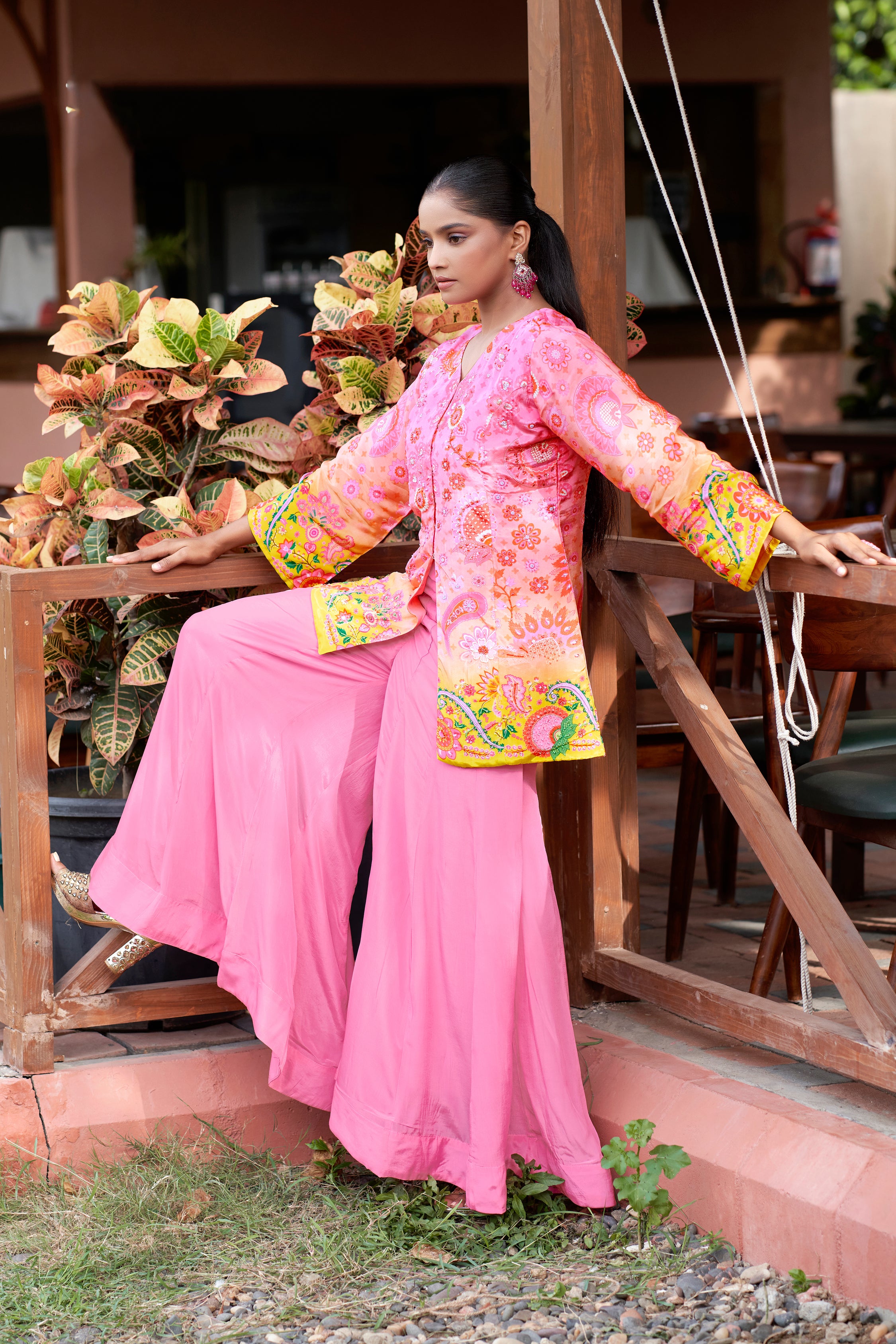 Pink top and palazzo set