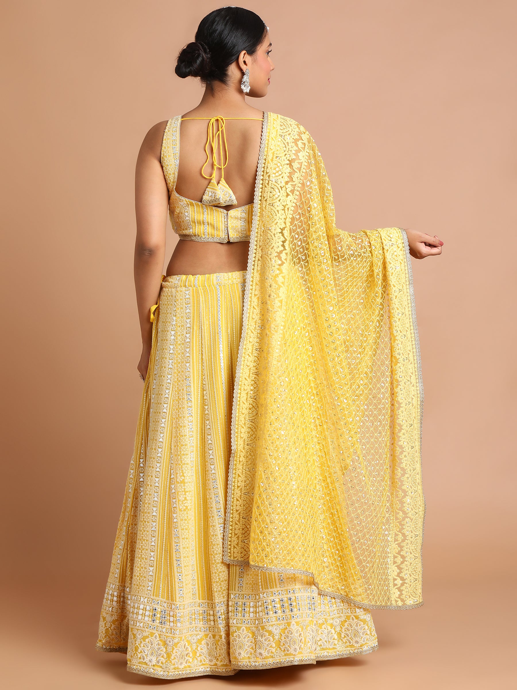 Yellow-sequin-and-thread-embroidered-lehenga-set