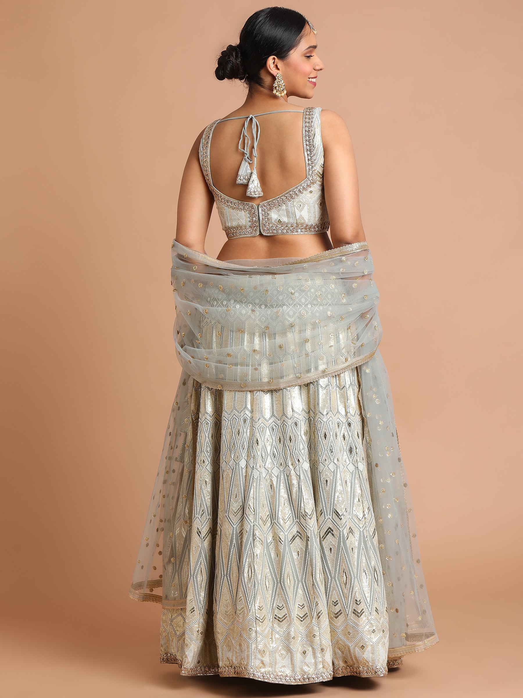 Silver-grey-with-gold-sequin-geometric-lehenga-set