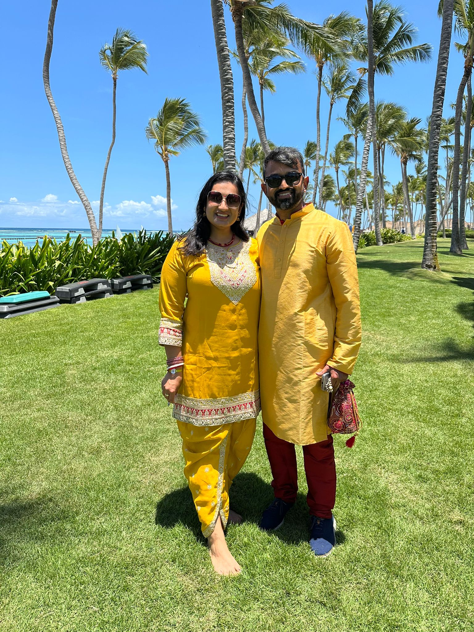 Mustard yellow kurta and dhoti set wih dupatta