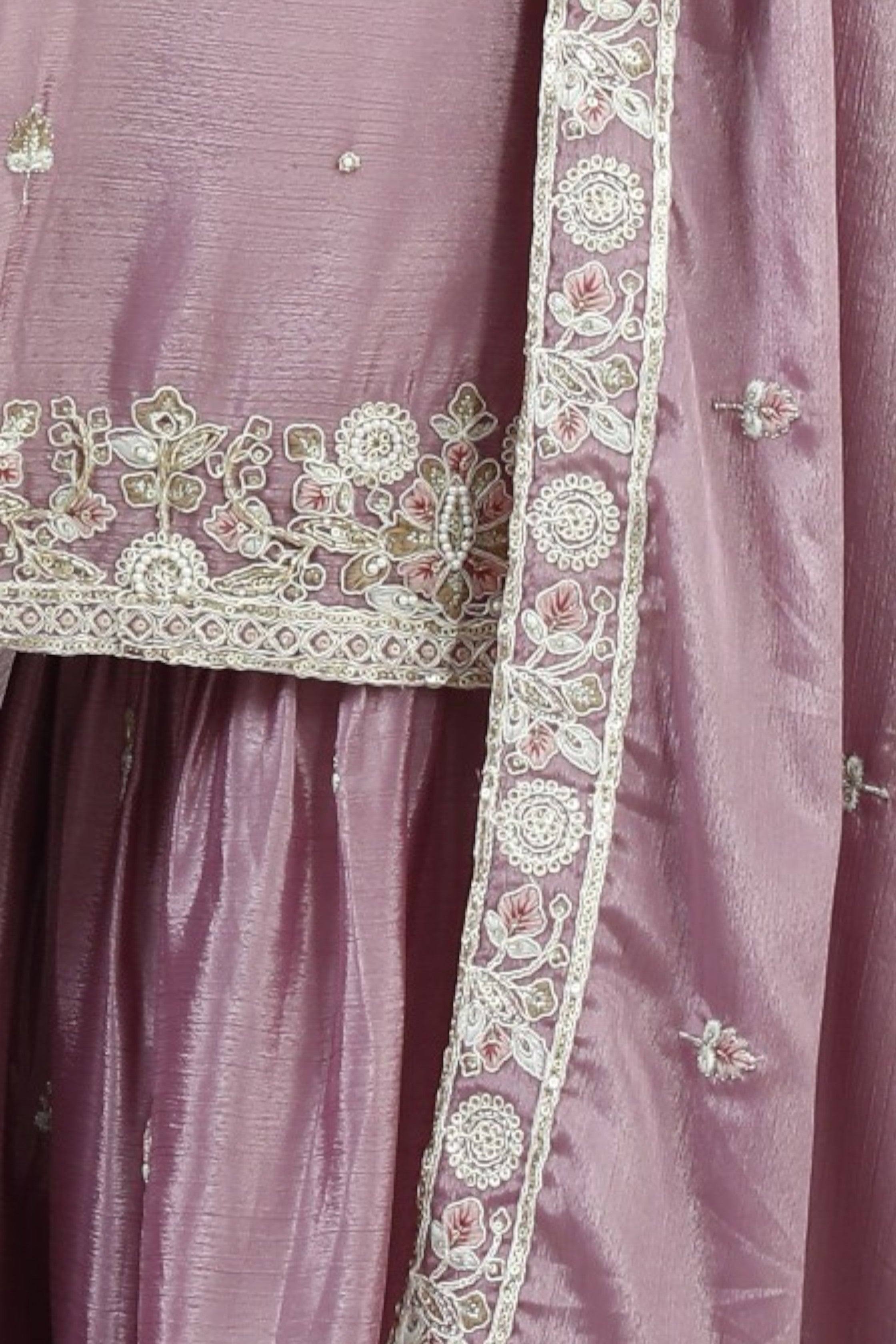 Lilac collared kurta and sharara set