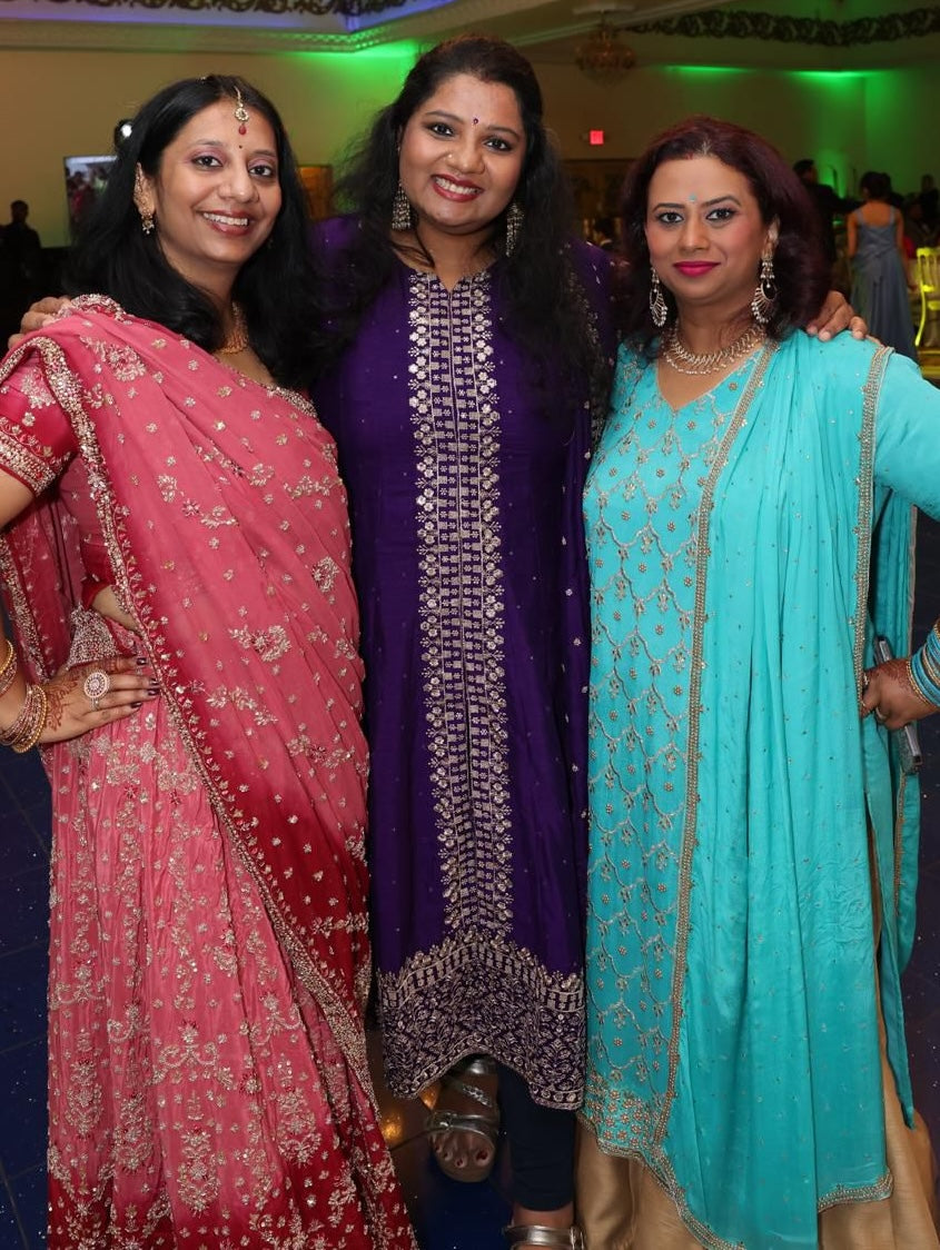 Royal purple with gold anarkali kurta set