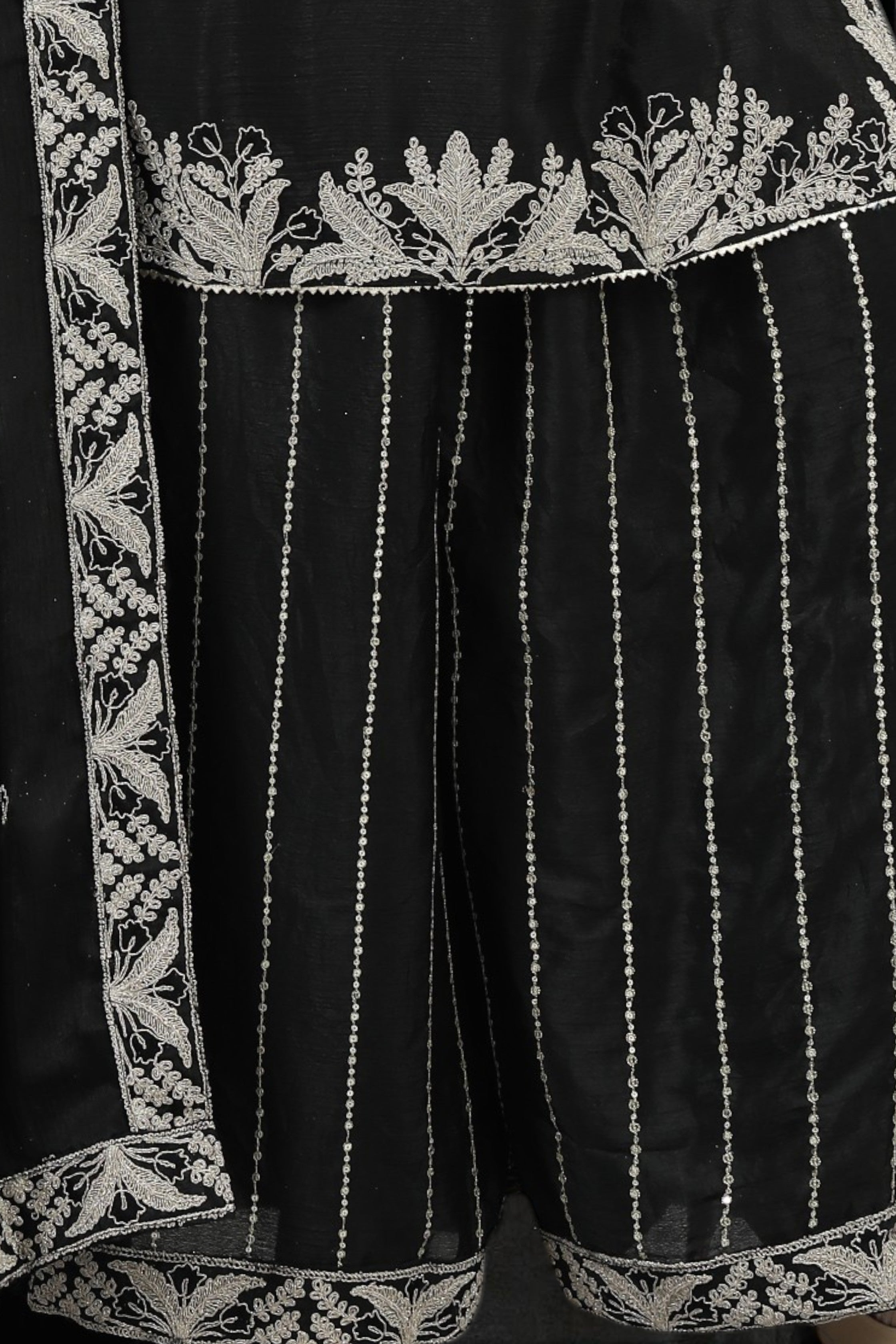 Black embroidered kurta and palazzo set